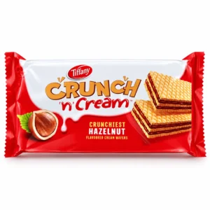 ویفر فندقی Tiffany مدل Crunch 'n' Cream وزن 65 گرم