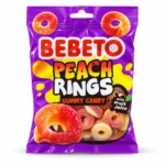 پاستیل حلقه‌ای هلو BEBETO مدل Peach Rings وزن ۸۰ گرم