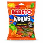 پاستیل کرمی BEBETO مدل WORMS وزن ۸۰ گرم