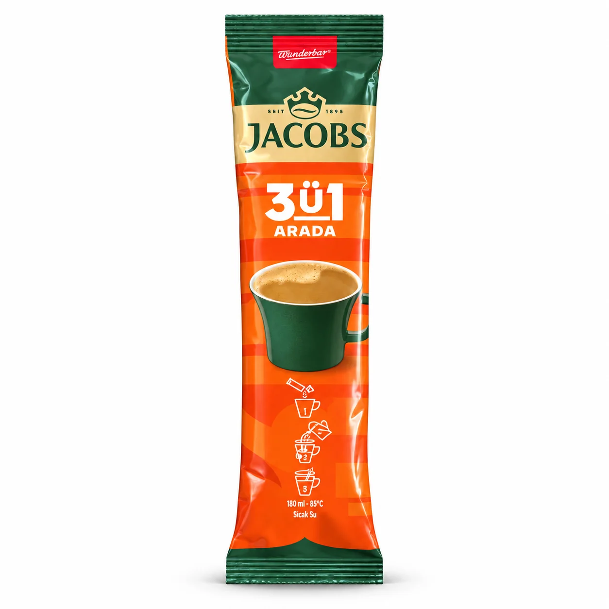 کافی میکس فوری ۳ در ۱ JACOBS مدل 3ü1 ARADA وزن 16 گرم