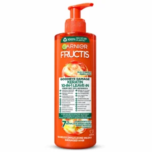کرم موی بدون آبکشی ۱۰ کاره Garnier مدل Fructis Keratin 10-in-1 حجم 400 میلی‌لیتر