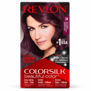 رنگ موی دائمی Revlon مدل ColorSilk 34 Deep Burgundy